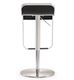 Napoli Black Vegan Leather Adjustable Bar Stool