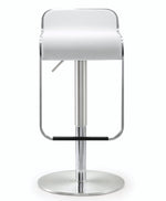 Napoli White Vegan Leather Adjustable Bar Stool