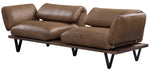 Narech Nutmeg Top Grain Leather Sofa with Swivel Seats