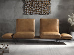 Narech Nutmeg Top Grain Leather Sofa with Swivel Seats