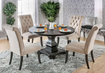 Nerissa Antique Black Wood Round Dining Table