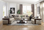 Niamey Neutral Fabric/Cherry Wood Frame Loveseat