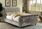 Noella Glam Gray Flannelette Cal King Bed