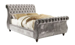 Noella Glam Gray Flannelette Queen Bed