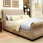 Noemi Mocha Padded Fabric Queen Bed