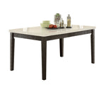 Nolan White/Salvage Dark Oak Marble/Wood Dining Table