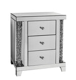 Noralie Mirrored 3-Drawer End Table with Crystal Inserts