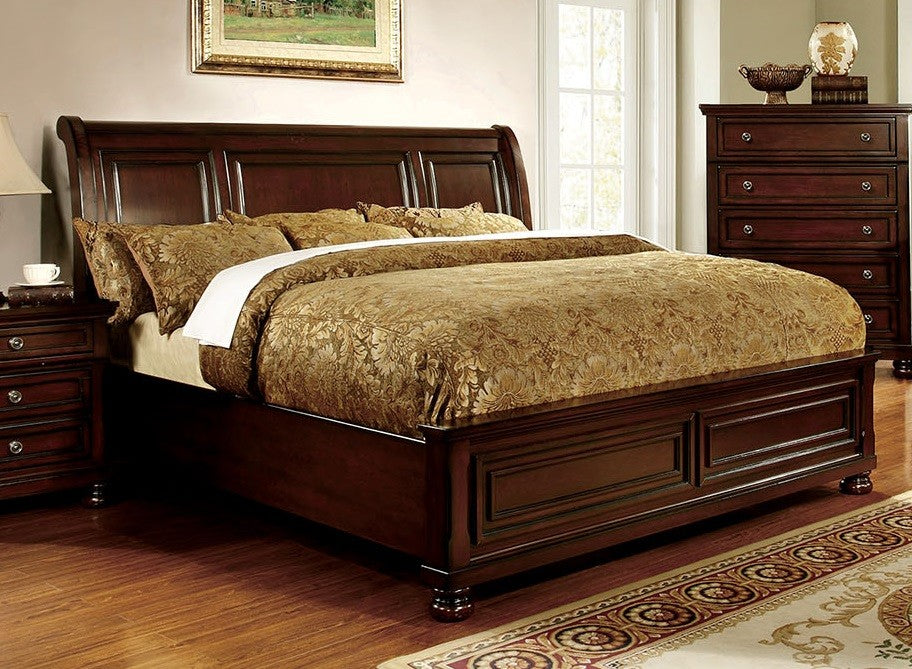 Northville Dark Cherry Wood King Bed