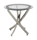 Norwood 2-Pc Chrome Table Set with Round Glass Top