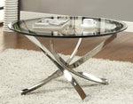 Norwood Chrome Coffee Table with Round Glass Top