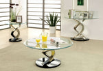 Nova Contemporary Silver Metal/Glass End Table