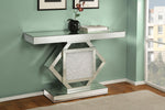 Nowles Glass Console Table with Geometric Base & Acrylic Insert