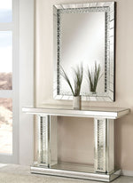 Nysa Mirrored Console Table with Crystal Insert