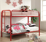 Opal Red Metal Twin over Twin Bunk Bed