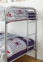 Opal Silver Metal Twin over Twin Bunk Bed