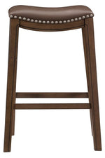 Ordway Brown PU Leather/Wood Counter Height Stool