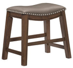 Ordway Gray PU Leather/Wood Stool