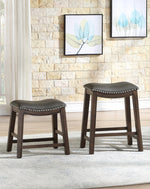 Ordway Gray PU Leather/Wood Stool