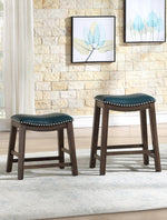 Ordway Green PU Leather/Wood Counter Height Stool