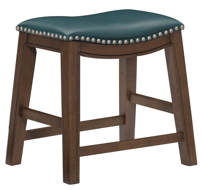 Ordway Green PU Leather/Wood Stool