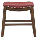 Ordway Red PU Leather/Wood Stool