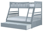 Orion Gray Wood Twin over Full Bunk Bed with Trundle