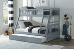 Orion Gray Wood Twin over Full Bunk Bed with Trundle