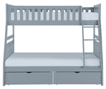 Orion Gray Wood Twin/Full Bunk Bed with Storage