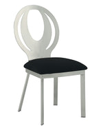 Orla 2 Silver Side Chairs w/ Black Fabric Seat