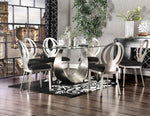 Orla Silver & Black Dining Table w/ Glass Top