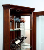 Ortley Walnut Curio with Framed Glass Door