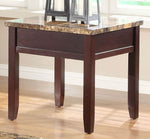 Orton Brown Wood End Table with Marble Top