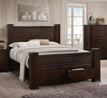 Panang Mahogany Wood Queen Bed with Storage