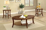 Paola 3-Pc Brown Cherry Wood Table Set