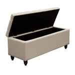 Park Ave Desert Sand Linen Lift-Top Storage Bench