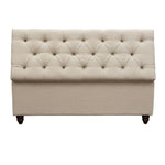 Park Ave Desert Sand Linen Lift-Top Storage Bench