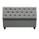 Park Avenue Grey Linen Tufted Lift-Top Storage Bench