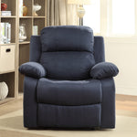 Parklon Blue Microfiber Manual Recliner