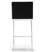 Parma 2 Black Vegan Leather/Steel Counter Stools