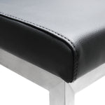 Parma 2 Black Vegan Leather/Steel Counter Stools