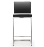 Parma 2 Grey Vegan Leather/Steel Counter Stools