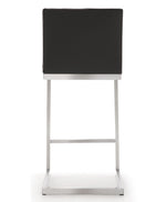 Parma 2 Grey Vegan Leather/Steel Counter Stools