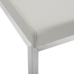 Parma 2 Light Grey Vegan Leather/Steel Counter Stools