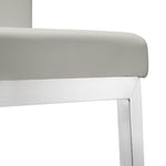 Parma 2 Light Grey Vegan Leather/Steel Counter Stools