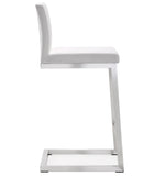 Parma 2 White Vegan Leather/Steel Counter Stools