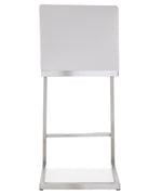 Parma 2 White Vegan Leather/Steel Counter Stools