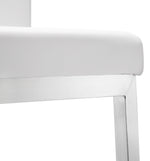 Parma 2 White Vegan Leather/Steel Counter Stools