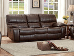 Pecos Brown Leather Gel Match Power Recliner Sofa