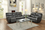 Pecos Gray Leather Gel Match Power Recliner Sofa