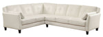 Peever White Leatherette Sectional Sofa